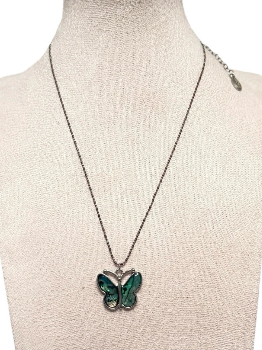 Adult Jewels Abalone Green Butterfly Pendant Necklace